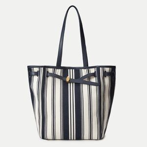 Veronica Beard Striped Canvas Dash Tote